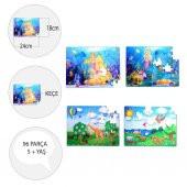 4 Set - 96 Parça Tox Origami ve Deniz Kızı 5+ Keçe Yapboz - 5 Yaş Puzzle T041 T018 - 4
