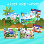 4 Set - 96 Parça Tox Origami ve Oyun Parkı 5+ Keçe Yapboz - 5 Yaş Puzzle T018 T040 - 2