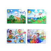 4 Set - 96 Parça Tox Origami ve Müzik 5+ Keçe Yapboz - 5 Yaş Puzzle T016 T019 - 6