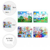 4 Set - 96 Parça Tox Origami ve Müzik 5+ Keçe Yapboz - 5 Yaş Puzzle T016 T019 - 9