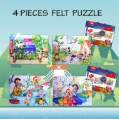 4 Set - 96 Parça Tox Oyun Parkı ve Müzik 5+ Keçe Yapboz - 5 Yaş Puzzle T016 T040 - 7