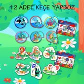 12 Set - 42 Parça Tox Deniz Canlıları ve Hayvanlar 2+ Keçe Yapboz - 2 Yaş Puzzle T001 T003 - 2