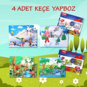 4 Set - 96 Parça Tox Orman ve Kış 5+ Keçe Yapboz - 5 Yaş Puzzle T014 T015 - 2