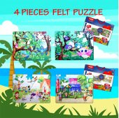 4 Set - 96 Parça Tox Baykuş ve Oyun Parkı 5+ Keçe Yapboz - 5 Yaş Puzzle T040 T017 - 7