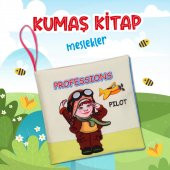 Tox İngilizce Meslekler Sessiz Kumaş Kitap E385 - Bez Kitap , Eğitici Oyuncak , Yumuşak ve Hışırtılı - 2