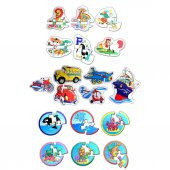 18 Set - 60 Parça Tox Hayvanlar, Deniz Canlıları ve Ulaşım Araçları 2+ Keçe Yapboz - 2 Yaş Puzzle T001 T002 T003 - 6