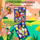 2 Set - 20 Parça Tox Masal Kahramanları ve Evcil Hayvanlar Parmak Kukla T771 T225 - 2