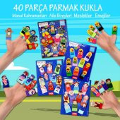 4 Set - 40 Parça Tox Masal Kahramanları, Aile Bireyleri , Meslekler ve Emojiler Parmak Kukla T225 T106 T751 T761 - 2