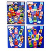 4 Set - 40 Parça Tox Masal Kahramanları, Aile Bireyleri , Meslekler ve Emojiler Parmak Kukla T225 T106 T751 T761 - 5
