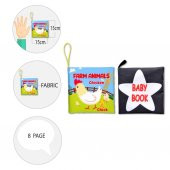 2 Kitap Tox İngilizce Çiftlik Hayvanları ve Siyah-Beyaz Bebek Kumaş Sessiz Kitap E136 E119 - Bez Kitap , Eğitici Oyuncak , Yumuşak ve Hışırtılı - 9