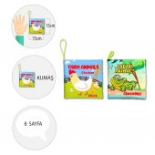 2 Kitap Tox İngilizce Çiftlik Hayvanları ve Safari Hayvanarı Kumaş Sessiz Kitap E119 E130 - Bez Kitap , Eğitici Oyuncak , Yumuşak ve Hışırtılı - 4