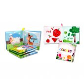 2 Kitap Tox İngilizce Çiftlik Hayvanları ve Renkler Kumaş Sessiz Kitap E129 E119 - Bez Kitap , Eğitici Oyuncak , Yumuşak ve Hışırtılı - 3