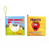 2 Kitap Tox İngilizce Çiftlik Hayvanları ve Meyveler Kumaş Sessiz Kitap E119 E126 - Bez Kitap , Eğitici Oyuncak , Yumuşak ve Hışırtılı - 6