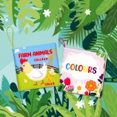 2 Kitap Tox İngilizce Çiftlik Hayvanları ve Renkler Kumaş Sessiz Kitap E129 E119 - Bez Kitap , Eğitici Oyuncak , Yumuşak ve Hışırtılı - 10