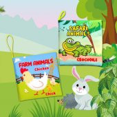 2 Kitap Tox İngilizce Çiftlik Hayvanları ve Safari Hayvanarı Kumaş Sessiz Kitap E119 E130 - Bez Kitap , Eğitici Oyuncak , Yumuşak ve Hışırtılı - 10