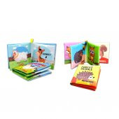 2 Kitap Tox İngilizce Çiftlik Hayvanları ve Orman Hayvanları Kumaş Sessiz Kitap E127 E119 - Bez Kitap , Eğitici Oyuncak , Yumuşak ve Hışırtılı - 3