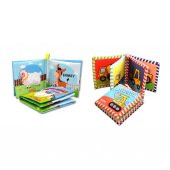 2 Kitap Tox İngilizce Çiftlik Hayvanları ve İş Makinaları Kumaş Kumaş Sessiz Kitap E119 E118 - Bez Kitap , Eğitici Oyuncak , Yumuşak ve Hışırtılı thumbnail 8