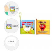 2 Kitap Tox İngilizce Çiftlik Hayvanları ve Meyveler Kumaş Sessiz Kitap E119 E126 - Bez Kitap , Eğitici Oyuncak , Yumuşak ve Hışırtılı - 9