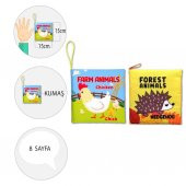 2 Kitap Tox İngilizce Çiftlik Hayvanları ve Orman Hayvanları Kumaş Sessiz Kitap E127 E119 - Bez Kitap , Eğitici Oyuncak , Yumuşak ve Hışırtılı - 4