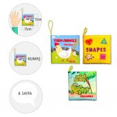 3 Kitap Tox İngilizce Şekiller , Çiftlik ve Safari Hayvanları Kumaş Sessiz Kitap E119 E130 E131 - Bez Kitap , Eğitici Oyuncak , Yumuşak ve Hışırtılı - 4
