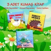 3 Kitap Tox İngilizce Deniz Canlıları , Çiftlik ve Orman Hayvanları Kumaş Sessiz Kitap E119 E127 E128 - Bez Kitap , Eğitici Oyuncak , Yumuşak ve Hışırtılı - 2