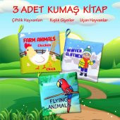 3 Kitap Tox İngilizce Kışlık Giysiler , Uçan ve Çiftlik Hayvanları Kumaş Sessiz Kitap E119 E124 E133 - Bez Kitap , Eğitici Oyuncak , Yumuşak ve Hışırtılı - 2