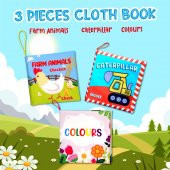 3 Kitap Tox İngilizce Çiftlik Hayvanları , Renkler ve İş Makinaları Kumaş Sessiz Kitap E119 E118 E129 - Bez Kitap , Eğitici Oyuncak , Yumuşak ve Hışırtılı - 7