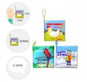 3 Kitap Tox İngilizce Kışlık Giysiler , Uçan ve Çiftlik Hayvanları Kumaş Sessiz Kitap E119 E124 E133 - Bez Kitap , Eğitici Oyuncak , Yumuşak ve Hışırtılı - 4