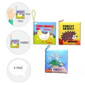 3 Kitap Tox İngilizce Deniz Canlıları , Çiftlik ve Orman Hayvanları Kumaş Sessiz Kitap E119 E127 E128 - Bez Kitap , Eğitici Oyuncak , Yumuşak ve Hışırtılı - 9