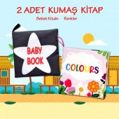 2 Kitap Tox İngilizce Renkler ve Siyah Beyaz Bebek Kumaş Sessiz Kitap E129 E136 - Bez Kitap , Eğitici Oyuncak , Yumuşak ve Hışırtılı - 2
