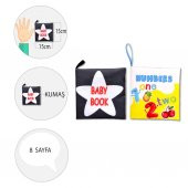 2 Kitap Tox İngilizce Siyah Beyaz Bebek ve Rakamlar Kumaş Sessiz Kitap E128 E136 - Bez Kitap , Eğitici Oyuncak , Yumuşak ve Hışırtılı - 4