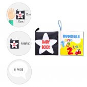 2 Kitap Tox İngilizce Siyah Beyaz Bebek ve Rakamlar Kumaş Sessiz Kitap E128 E136 - Bez Kitap , Eğitici Oyuncak , Yumuşak ve Hışırtılı - 9