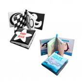 2 Kitap Tox İngilizce Siyah-Beyaz Bebek ve Kutup Hayvanları Kumaş Sessiz Kitap E136 E125 - Bez Kitap , Eğitici Oyuncak , Yumuşak ve Hışırtılı - 3