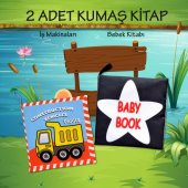 2 Kitap Tox İngilizce Siyah - Beyaz Bebek ve İş Makinaları Kumaş Sessiz Kitap E118 E136 - Bez Kitap , Eğitici Oyuncak , Yumuşak ve Hışırtılı - 2
