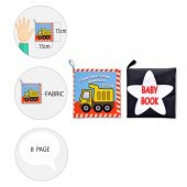 2 Kitap Tox İngilizce Siyah - Beyaz Bebek ve İş Makinaları Kumaş Sessiz Kitap E118 E136 - Bez Kitap , Eğitici Oyuncak , Yumuşak ve Hışırtılı - 9