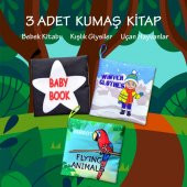 3 Kitap Tox İngilizce Siyah-Beyaz Bebek , Kışlık Giysiler ve Uçan Hayvanlar Kumaş Sessiz Kitap E125 E133 E136 - Bez Kitap , Eğitici Oyuncak , Yumuşak ve Hışırtılı - 2
