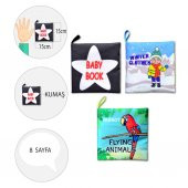 3 Kitap Tox İngilizce Siyah-Beyaz Bebek , Kışlık Giysiler ve Uçan Hayvanlar Kumaş Sessiz Kitap E125 E133 E136 - Bez Kitap , Eğitici Oyuncak , Yumuşak ve Hışırtılı - 4