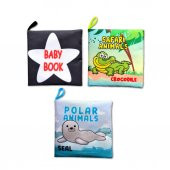 3 Kitap Tox İngilizce Siyah-Beyaz Bebek , Safari ve Kutup Hayvanları Kumaş Sessiz Kitap E125 E130 E136 - Bez Kitap , Eğitici Oyuncak , Yumuşak ve Hışırtılı - 1
