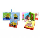 2 Kitap Tox İngilizce İş Makinaları ve Orman Hayvanları Kumaş Sessiz Kitap E118 E127 - Bez Kitap , Eğitici Oyuncak , Yumuşak ve Hışırtılı - 3