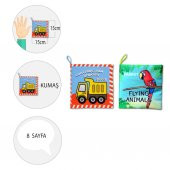 2 Kitap Tox İngilizce İş Makinaları ve Uçan Hayvanlar Kumaş Sessiz Kitap E118 E133 - Bez Kitap , Eğitici Oyuncak , Yumuşak ve Hışırtılı - 4