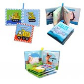 3 Kitap Tox İngilizce İş Makinaları , Çiftlik ve Kutup Hayvanları Kumaş Sessiz Kitap E118 E119 E125 - Bez Kitap , Eğitici Oyuncak , Yumuşak ve Hışırtılı - 8