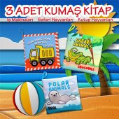 3 Kitap Tox İngilizce İş Makinaları , Safari ve Kutup Hayvanları Kumaş Sessiz Kitap E118 E125 E130 - Bez Kitap , Eğitici Oyuncak , Yumuşak ve Hışırtılı - 2