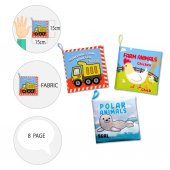 3 Kitap Tox İngilizce İş Makinaları , Çiftlik ve Kutup Hayvanları Kumaş Sessiz Kitap E118 E119 E125 - Bez Kitap , Eğitici Oyuncak , Yumuşak ve Hışırtılı - 9