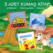 3 Kitap Tox İngilizce Rakamlar , İş Makinaları ve Deniz Canlıları Kumaş Sessiz Kitap E118 E122 E128 - Bez Kitap , Eğitici Oyuncak , Yumuşak ve Hışırtılı - 2