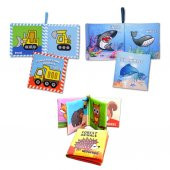 3 Kitap Tox İngilizce  Deniz Canlıları , Orman Hayvanları ve İş Makinaları Kumaş Sessiz Kitap E118 E122 E127 - Bez Kitap , Eğitici Oyuncak , Yumuşak ve Hışırtılı - 3
