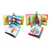 2 Kitap Tox İngilizce Kışlık Giysiler ve Taşıtlar Kumaş Sessiz Kitap E132 E124 - Bez Kitap , Eğitici Oyuncak , Yumuşak ve Hışırtılı - 8