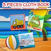 3 Kitap Tox İngilizce İş Makinaları , Safari ve Kutup Hayvanları Kumaş Sessiz Kitap E118 E125 E130 - Bez Kitap , Eğitici Oyuncak , Yumuşak ve Hışırtılı - 7