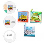 3 Kitap Tox İngilizce İş Makinaları , Safari ve Kutup Hayvanları Kumaş Sessiz Kitap E118 E125 E130 - Bez Kitap , Eğitici Oyuncak , Yumuşak ve Hışırtılı - 9