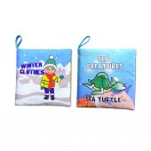2 Kitap Tox İngilizce Kışlık Giysiler ve Deniz Canlıları Kumaş Sessiz Kitap E124 E122 - Bez Kitap , Eğitici Oyuncak , Yumuşak ve Hışırtılı - 6