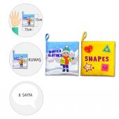 2 Kitap Tox İngilizce Kışlık Giysiler ve Şekiller Kumaş Sessiz Kitap E124 E131 - Bez Kitap , Eğitici Oyuncak , Yumuşak ve Hışırtılı - 4